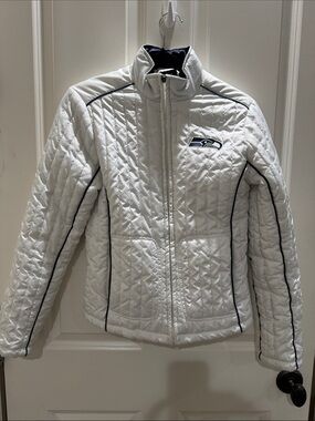 Seattle Seahawks Women's White Quilted Jacket